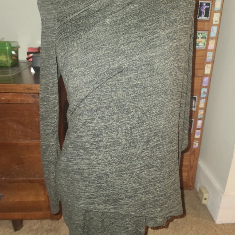 Express Green Asymmetrical Wrap Cardigan